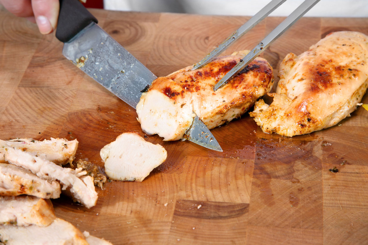 Slicing chicken