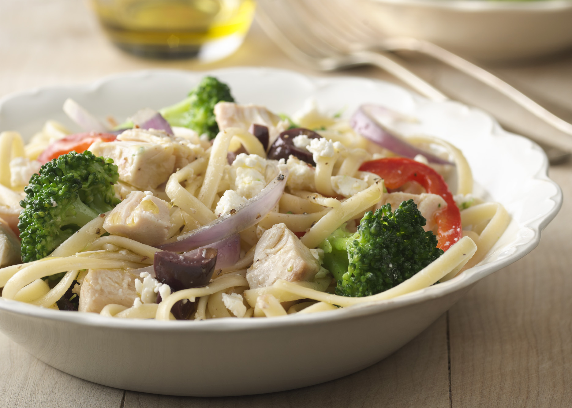 Linguine with Chicken, Broccoli, & Olives