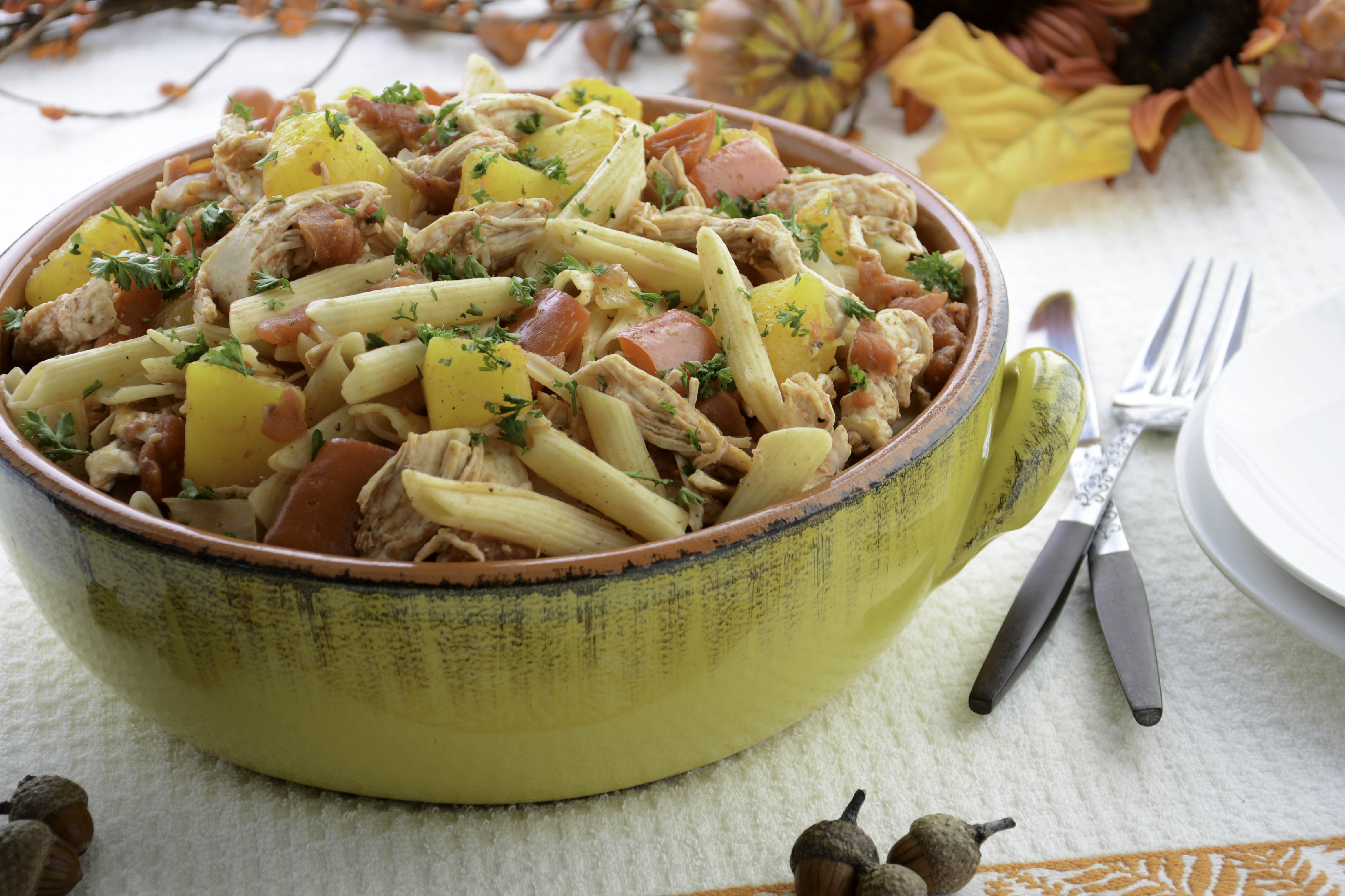 Spicy Chicken Pumpkin Pasta